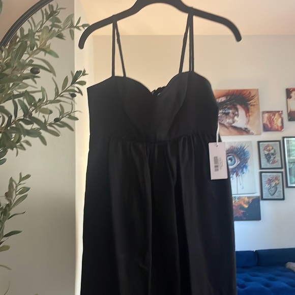 Reformation Odette Black Linen Midi Dress 2 NWT - Picture 9 of 11